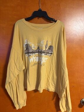 Wrangler Mustard Yellow Desert Graphic Long Sleeve Tee